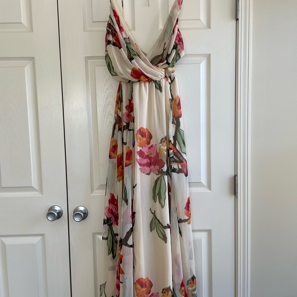 ASOS Halter Maxi Dress with Cut Out Sides in Love Bird Print - Picture 6 of 6